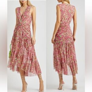 MISA Los Angeles Ava Paisley Print Stretch Midi Dress
